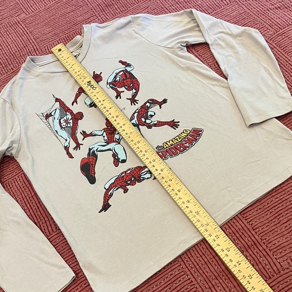 Marvel boys size large 10-12 years Beige Spiderman long sleeve t-Shirt - Picture 5 of 11